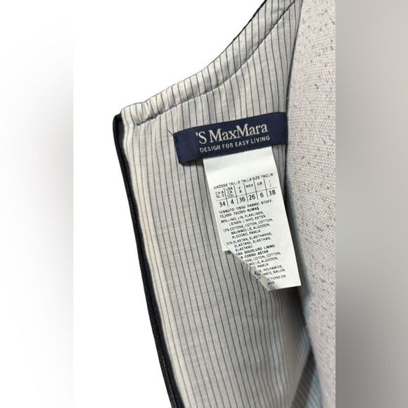 ‘S Max Mara Black Linen Sleeveless Sheath Dress 4 - Picture 6 of 6